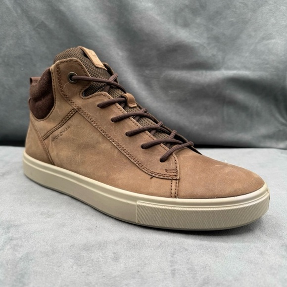 ECCO Hydromax Kyle Mid Leather Waterproof Sneaker Boots Men’s 9.5 Brown Side Zip
